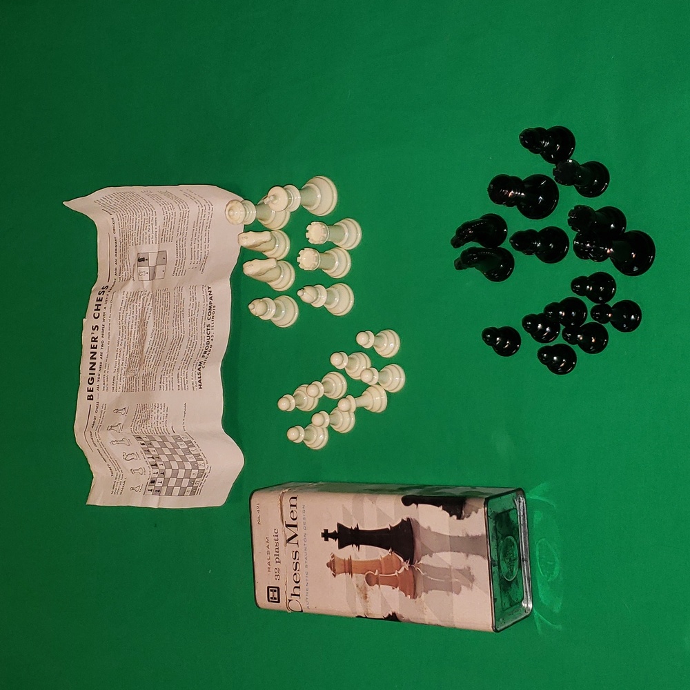 Halsam Plastic Chess Men Chess Set Vintage